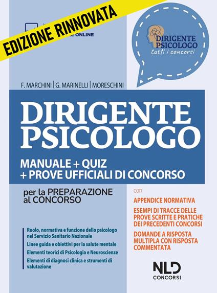 Dirigente psicologo. Manuale + quiz per la preparazione al concorso. Nuova ediz. Con Contenuto digitale per accesso on line: aggiornamento online - Francesco Marchini,Giorgia Marinelli,Alessandra Moreschini - copertina