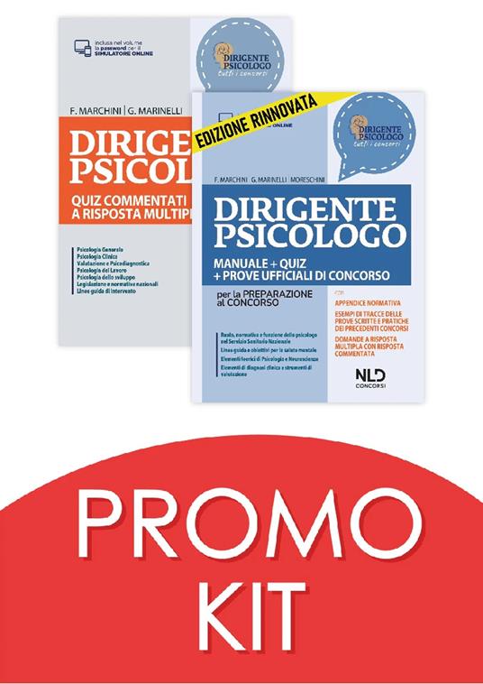 Kit Dirigente psicologo. Manuale + quiz per la preparazione al concorso 2022-Quiz commentati a risposta multipla. Nuova ediz. Con espansione online - Francesco Marchini,Giorgia Marinelli - copertina