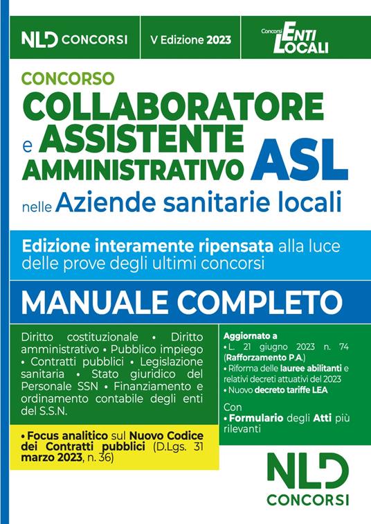 Collaboratore e assistente amministrativo ASL. Manuale + Formulario Atti 2023 - copertina