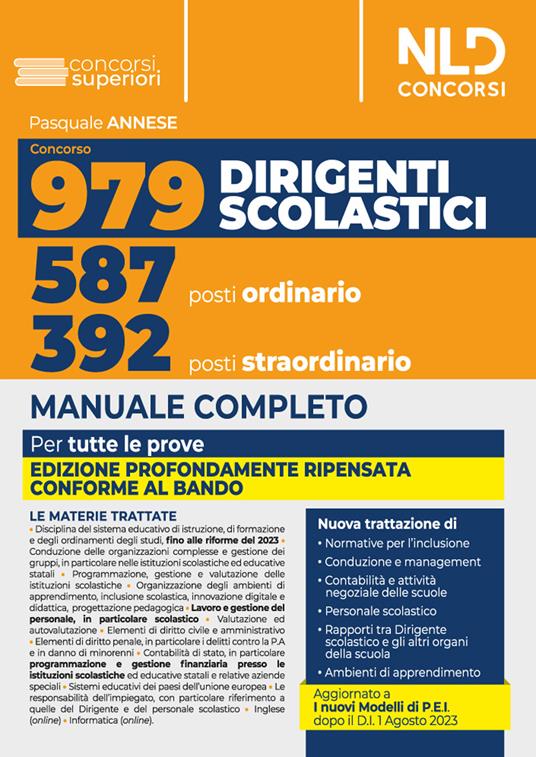 Concorso 979 posti dirigente scolastico. Manuale completo per la prova preselettiva, scritta e orale 2023. Con espansione online - copertina