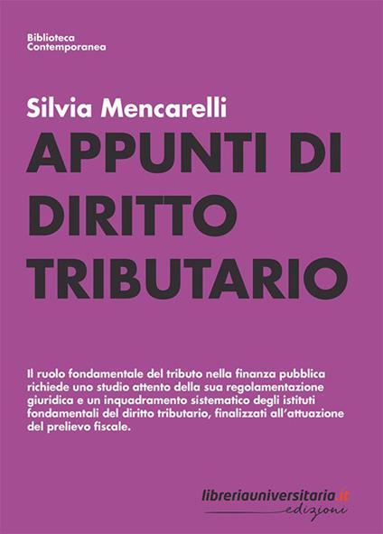 Appunti di diritto tributario - Silvia Mencarelli - copertina