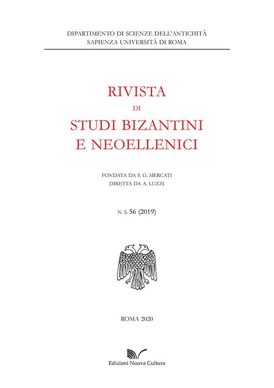 Rivista di studi bizantini e neoellenici (2019). Vol. 56 - copertina