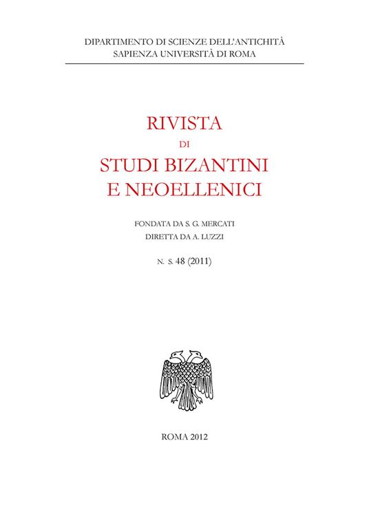 Rivista di studi bizantini e neoellenici. Ediz. anastatica (2011). Vol. 48 - copertina