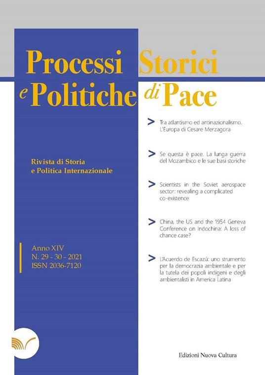 Processi storici e politiche di pace (2021). Vol. 29-30 - copertina