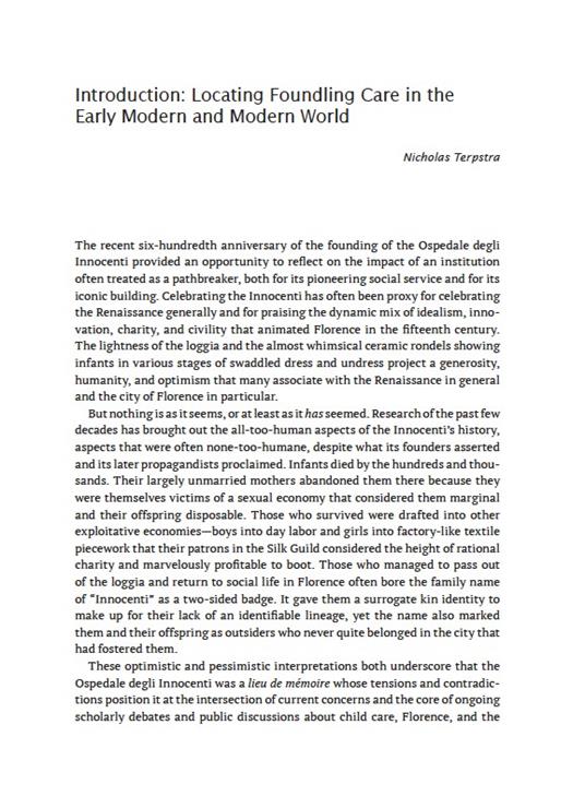 Lost & found: locating foundlings in the early modern world - 4