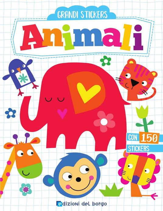 Animali. Grandi stickers. Con adesivi - Elizabeth Golding - copertina