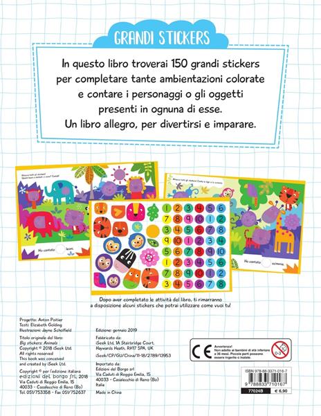 Animali. Grandi stickers. Con adesivi - Elizabeth Golding - 2