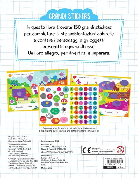 Forme. Grandi stickers. Con adesivi - Elizabeth Golding - 2