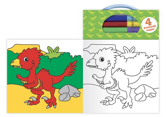 Colora i dinosauri con i pennarelli magici. Ediz. a colori. Con 4 pennarelli - Deborah Forni - 3