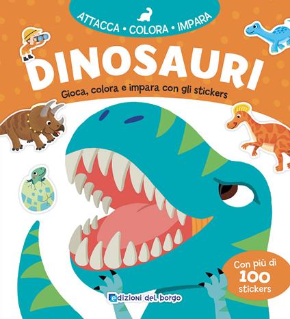 Dinosauri. Gioca, colora e impara con gli sticker. Ediz. a colori - Bonui Lee - copertina