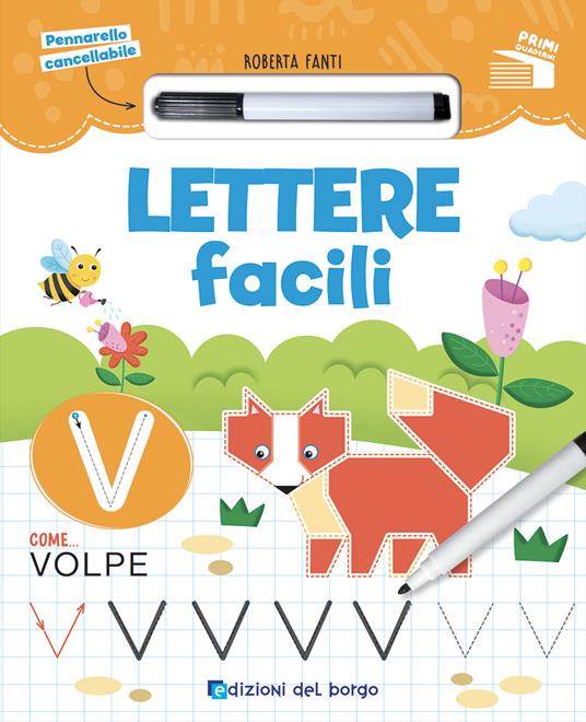 Lettere facili. Ediz. a colori. Con pennarello cancellabile - Roberta Fanti - copertina