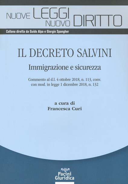 Il Decreto Salvini. Immigrazione e sicurezza - copertina