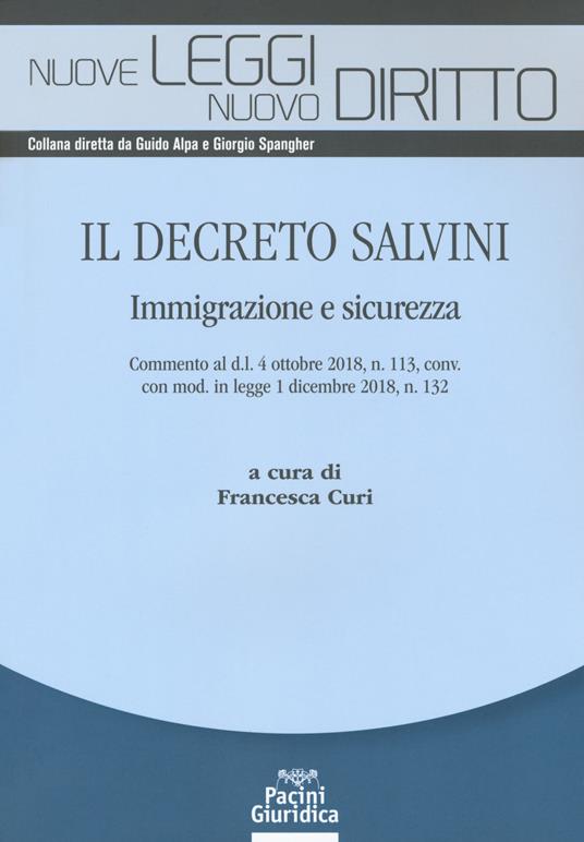 Il Decreto Salvini. Immigrazione e sicurezza - copertina