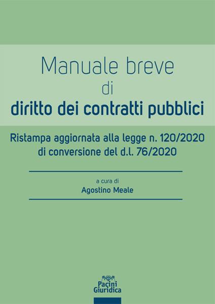 Manuale breve di diritto dei contratti pubblici - copertina