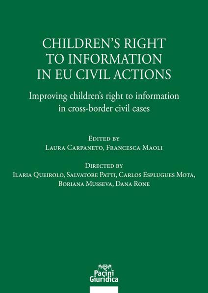 Children's right to information in EU civil actions. Improving children's right to information in cross-border civil cases - copertina