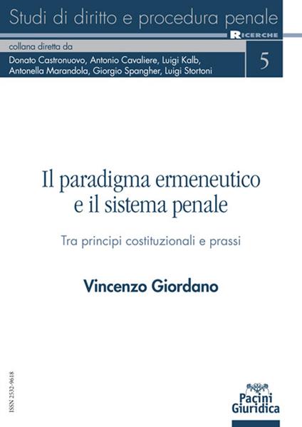 Il paradigma ermeneutico e il sistema penale - Vincenzo Giordano - copertina