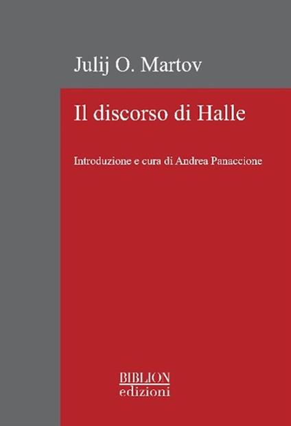 Il discorso di Halle - Julij O. Martov - copertina