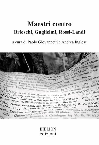 Maestri contro. Brioschi, Guglielmi, Rossi-Landi - copertina