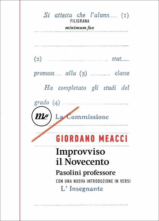 Improvviso il Novecento. Pasolini professore - Giordano Meacci - copertina