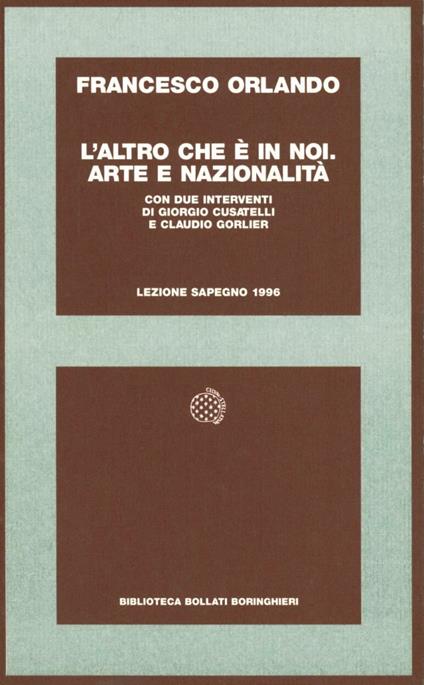 L' altro che è in noi. Arte e nazionalità - Francesco Orlando - copertina