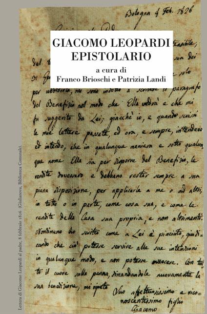 Epistolario - Giacomo Leopardi - copertina