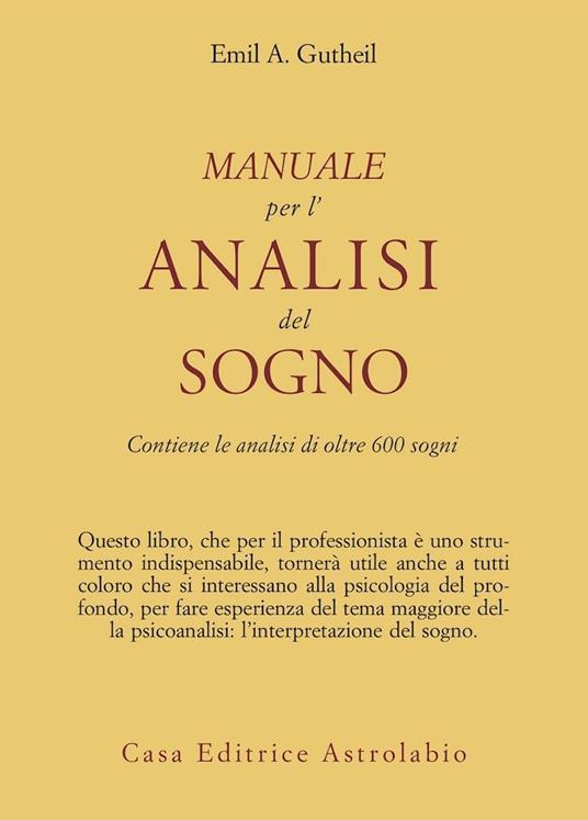 Manuale per l'analisi del sogno - Emil A. Gutheil - copertina