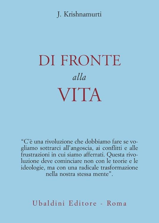 Di fronte alla vita - Jiddu Krishnamurti - copertina