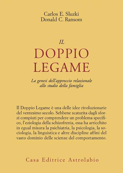 Il doppio legame. La genesi dell'approccio relazionale allo studio della famiglia - Carlos E. Sluzki,Donald C. Ransom - copertina