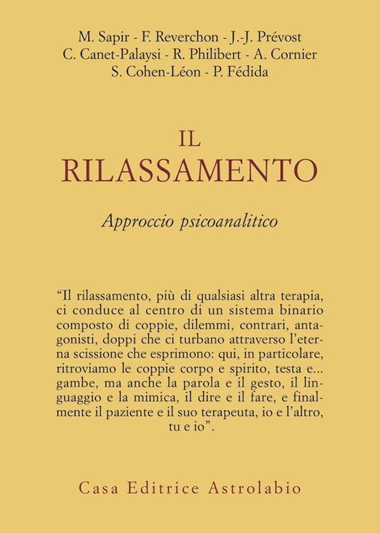 Il rilassamento. Approccio psicoanalitico - copertina