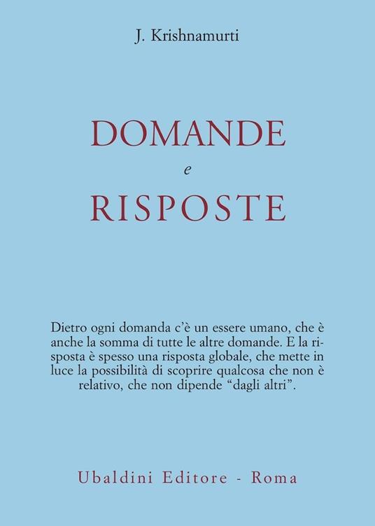 Domande e risposte - Jiddu Krishnamurti - copertina