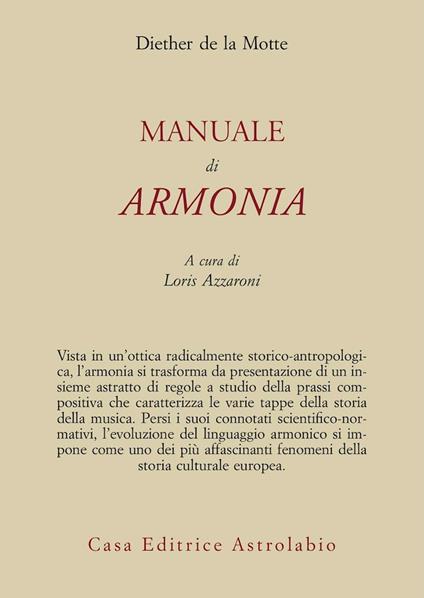 Manuale di armonia - Diether de La Motte - copertina