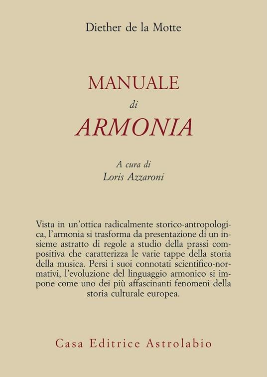 Manuale di armonia - Diether de La Motte - copertina