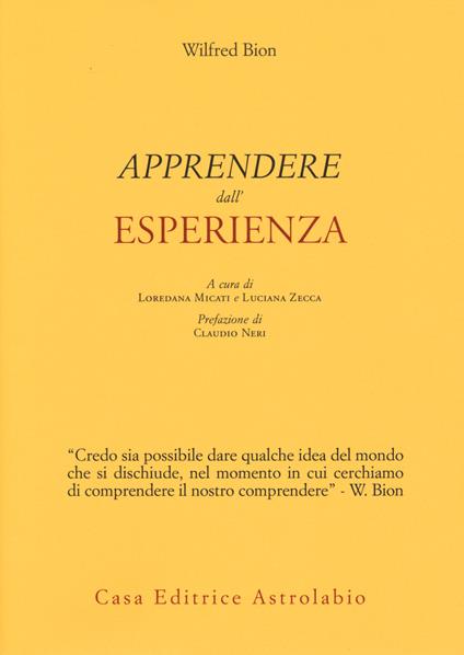 Apprendere dall'esperienza - Wilfred R. Bion - copertina