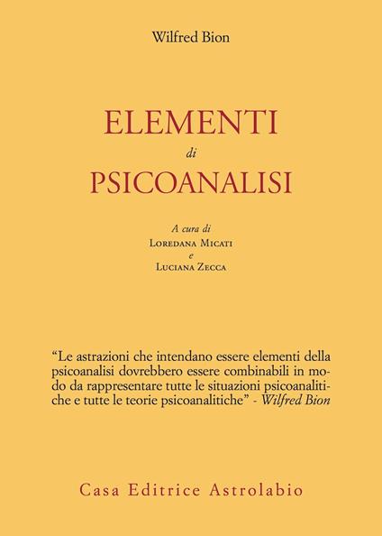 Elementi di psicoanalisi - Wilfred R. Bion - copertina