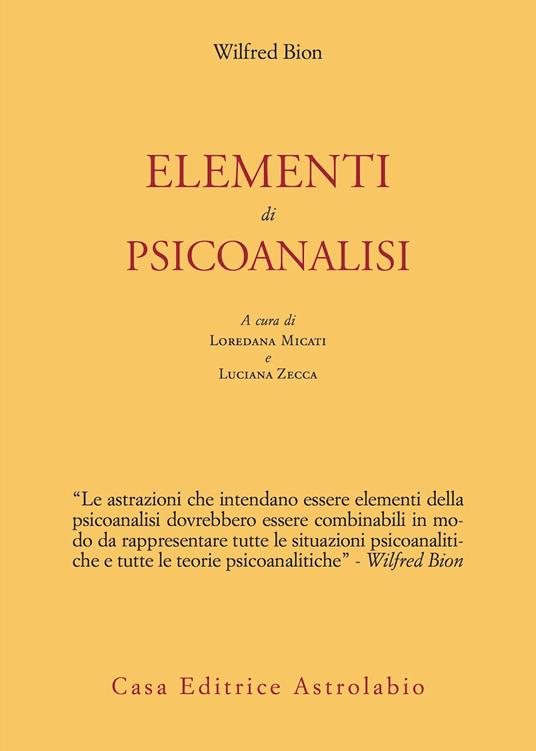 Elementi di psicoanalisi - Wilfred R. Bion - copertina