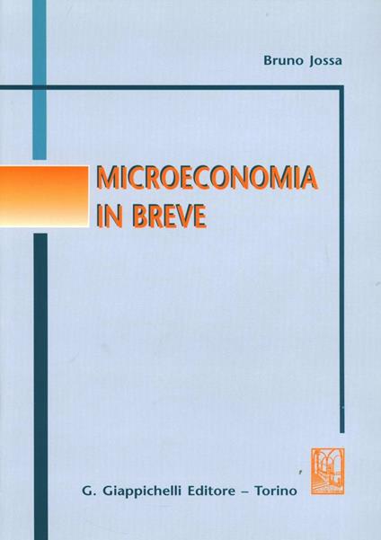 Microeconomia in breve - Bruno Jossa - copertina