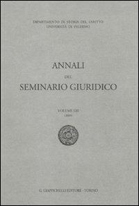 Annali del seminario giuridico (2009). Vol. 53 - copertina