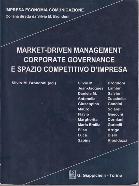 Market-driven management corporate governance e spazio competitivo d'impresa - 2