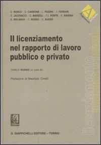 Il licenziamento nel rapporto di lavoro pubblico e privato - copertina