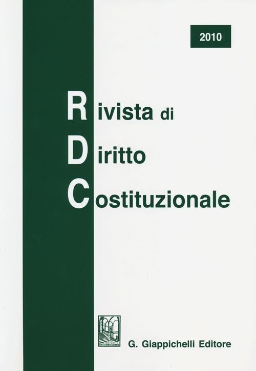 Rivista di diritto costituzionale (2010) - copertina