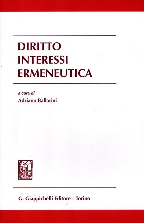 Diritto interessi ermeneutica - copertina