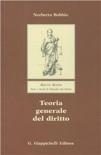 Teoria generale del diritto - Norberto Bobbio - copertina