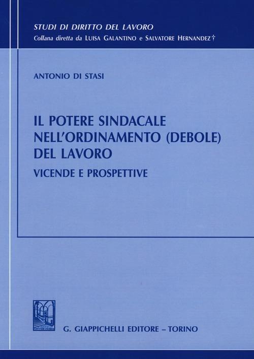 Il potere sindacale nell'ordinamento (debole) del lavoro. Vicende e prospettive - Antonio Di Stasi - copertina