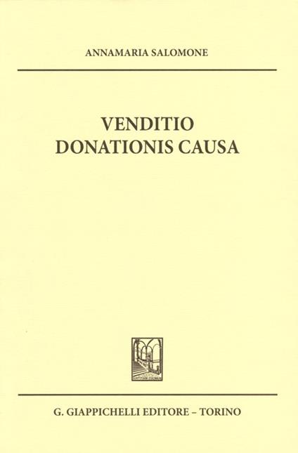 Venditio donationis causa - Annamaria Salomone - copertina