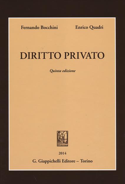 Diritto privato - Fernando Bocchini,Enrico Quadri - copertina