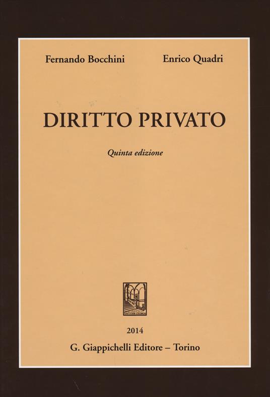 Diritto privato - Fernando Bocchini,Enrico Quadri - copertina