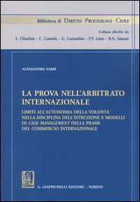 La prova nell'arbitrato internazionale - Alessandro Fabbi - copertina
