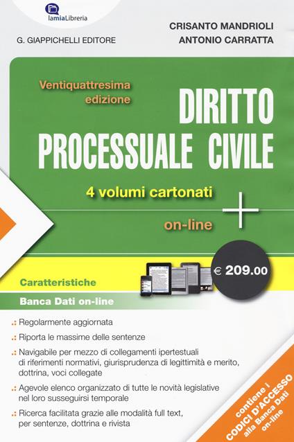 Diritto processuale civile. Con aggiornamento online - Crisanto Mandrioli,Antonio Carratta - copertina