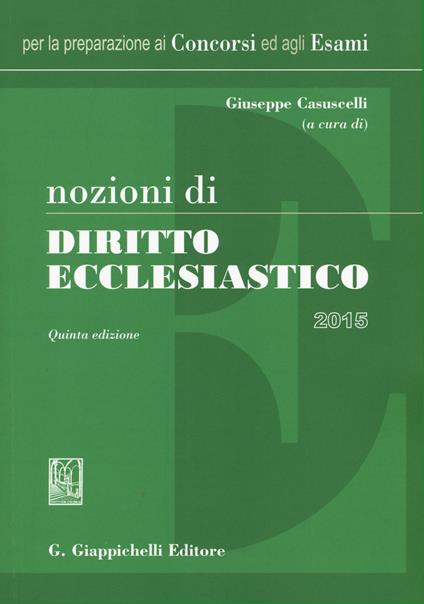 Nozioni di diritto ecclesiastico - copertina