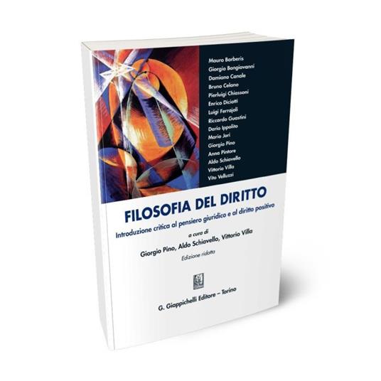 Filosofia del diritto. Introduzione critica al pensiero giuridico e al diritto positivo. Ediz. ridotta - copertina